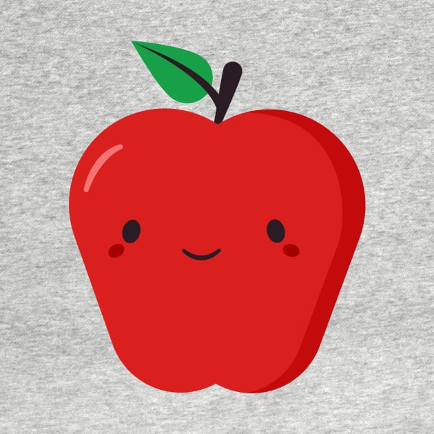 Cute Kawaii Red Apple by happinessinatee